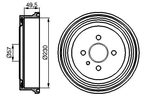 Arka Kampana ASTRA G 1998-2009 COMBO C 2001-2011 ASTRA F Station wagon 1991-1998 230X265X57X69X4DL 93189219