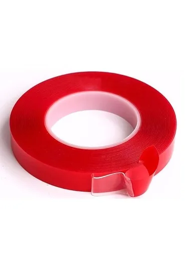 Çift Taraflı Bant 25MM X 5MT Kırmızı Şeffaf