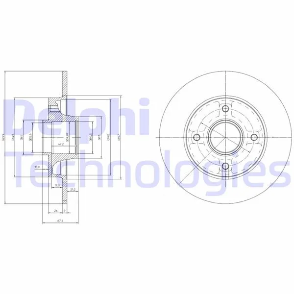 Arka Fren Aynası Poryalı - Rulmanli Crossland - C3-C3AIRCROSS - C4-P307-P208-P207-P2008 2013 249X9X4DL Dolu - Sağutmasız