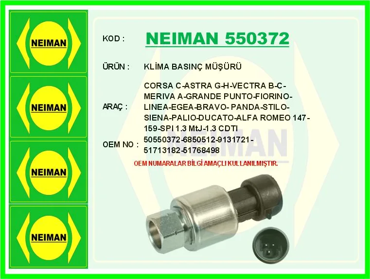 Klima Basınç Müşürü Corsa C - ASTRA G - H - Vectra B - C - Meriva A - Grande Punto - FIORINO - Linea - Egea - Bravo - Pan