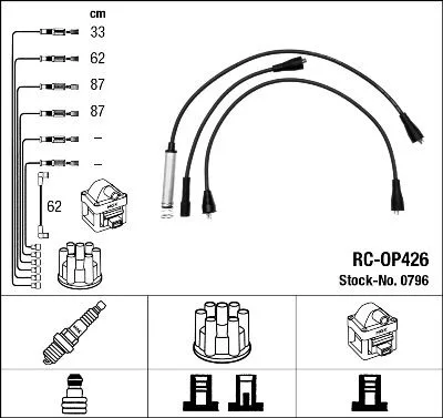 Buji Bobin Kablosu Takimi Set Opel Vectra A - Ascona C - KADETT E 1.8-2.0 8V SV - Ne