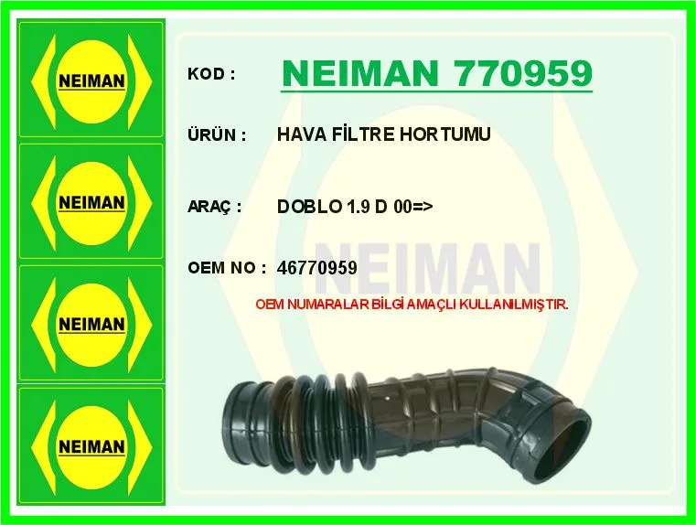 Hava Filtre Hortumu DOBLO 1.9 D 2000