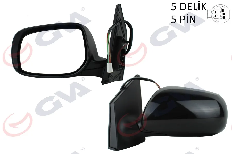 Diş Dikiz Aynası Sol COROLLA 2008 Elektrikli Isıtmalı Astarlı Konveks 5 Fiş VM-6263NEHPL