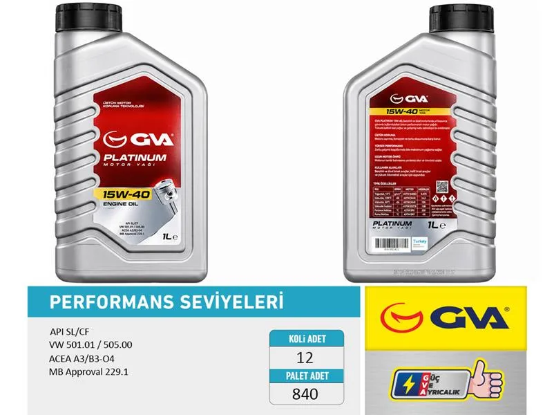 Motor Yağı 15W40 1 LT Platınum Mineral API SL / CF (12 Adet)