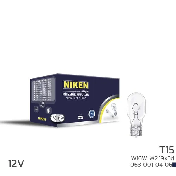 NIKEN T15 Mınyatur Ampul W16W W2.19X5D 12V 10LU (10 Adet)