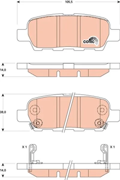 Arka Fren Balata Nissan Qashqai 1.5L 1.6L 2.0L K9K M9R HR16DE MR20DE J10 2006-2013 X - Trail 2.0L QR20DE T30 2001-2007 2.5L QR25DE T30 2001 2.2L YD22DDTİ T30 2001 / Murano 3.5L Z51 4X4 DCİ 2008 / Infiniti FX