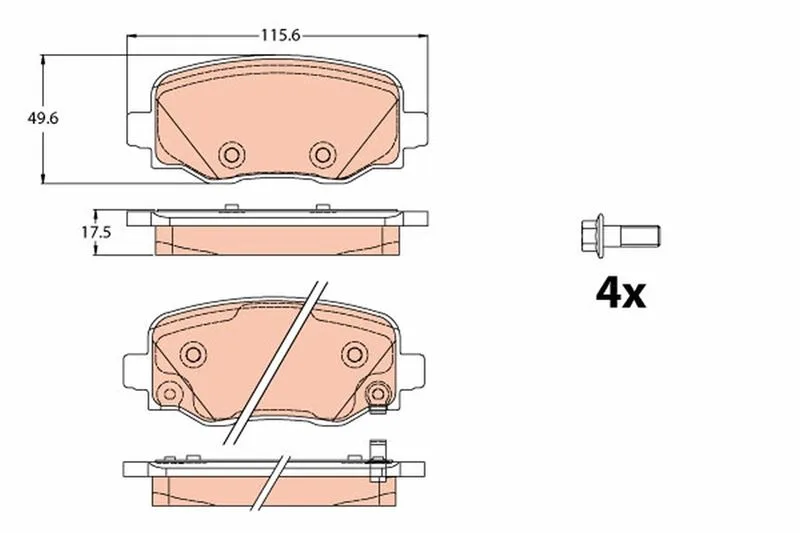 Arka Fren Balatası Fiat 500X 2014 Jeep Renegade 2014 Compass 2020 Alfa Romeo Tonale 2022 1.3D MTJ 1.3TB 1.4 1.6D MTJ 1.6E - Torq 2.0D MTJ