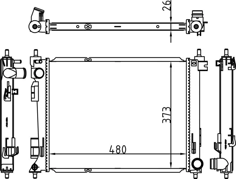 Radyatör Brazing RIO 4 1.4 CRDİ 2016 480X373X26 Manuel Vites