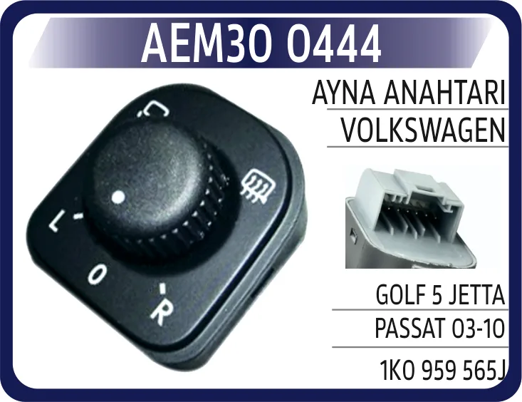 Ayna Anahtarı VW Golf 5 Jetta Passat 2003-2010 Katlanı