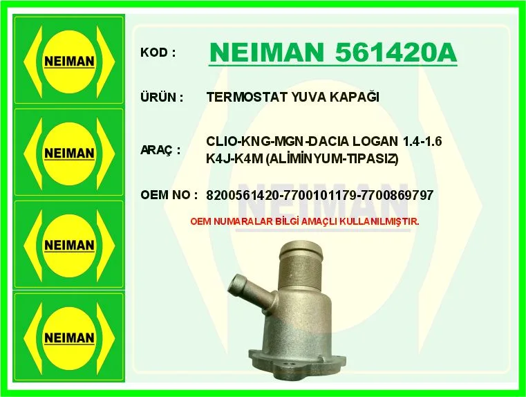 Termostat Yuvası Renault Clio - Kangoo - Megane Dacia Logan 1.4-1.6 K4J - K4M Plastik - Tıpasız (2 Adet)