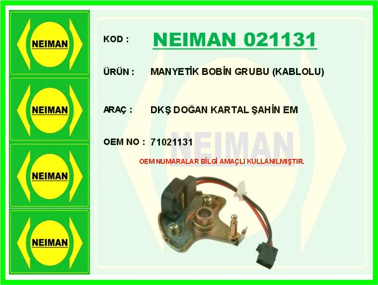 Manyetık Bobın Grubu Kablolu Doğan Kartal Şahin Dogan Kartal SAHIN Eski Model