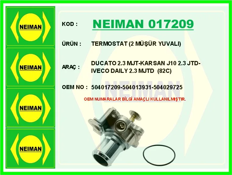Termostat 82 C Fiat DUCATO 2006-2014 DUCATO 2015 Iveco DAILY 4 2006-2011 DAILY 5 2011-2014 DAILY 6 2014-2021 2.3D Mjet 2.3 JTD F1A