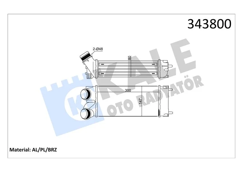 Turbo Radyatörü İntercooler BERLINGO 2004 C4 2004 P308 2007 PARTNER 04>1.6HDI Al / PL / BRZ 300X147X76