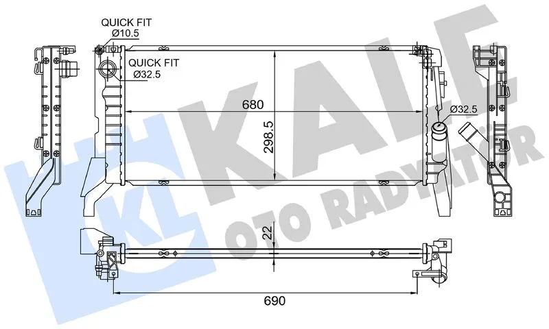 Su Radyatörü BMW B37 B47 F45 F46 F48 Mini F54 F55 F56 F57 F60
