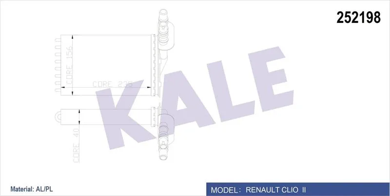 Kalorifer Radyatörü Clio 2 2000 Symbol 2 2008 234X158 2 Sıra Al PL Sistem