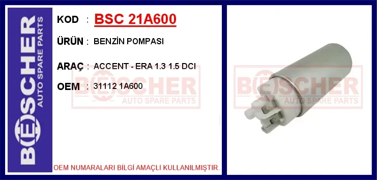 Yakit Pompasi Depo İçi Hyundai ACCENT Admire Era 1.5L D3EA D4FA CRDİ 2002-2010 Getz 1.5L D3EA D4FA C Rdi 2003-2010