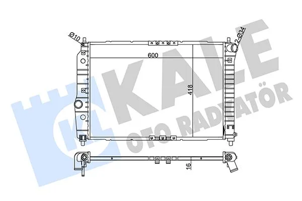 Radyatör Chevrolet AVEO - KALOS Al / PL / BRZ 600X418X16