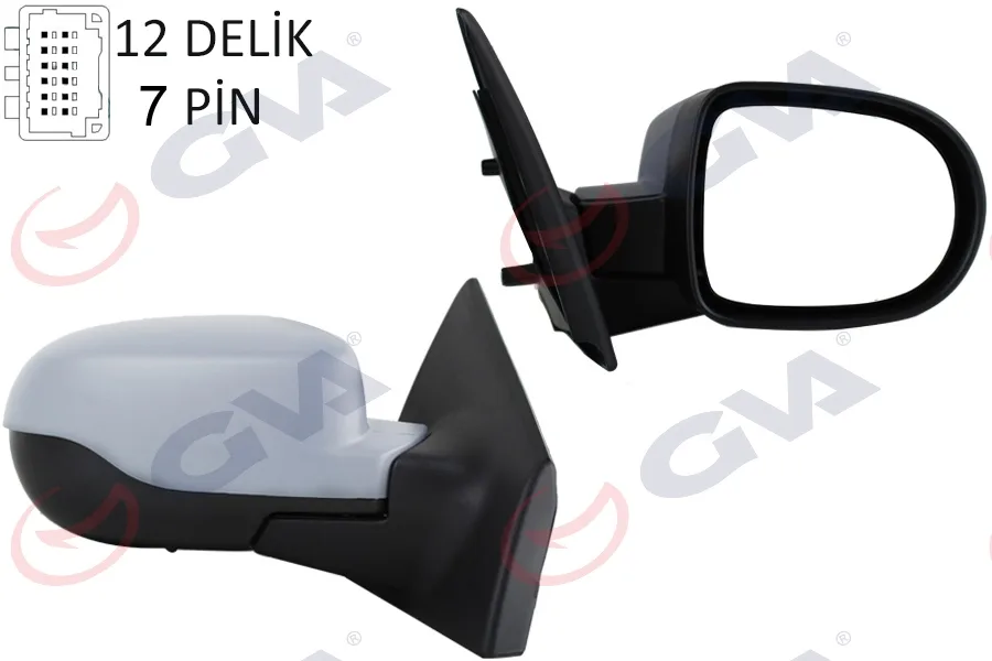 Diş Dikiz Aynası Sağ Clio 2009 Elektrikli Isıtmalı Sensörlü Astarlı Konveks 7 Fiş VM-6135EHPSR