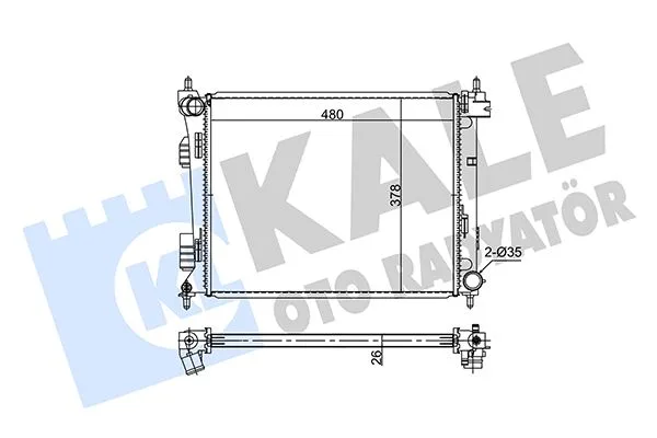 Radyatör Brazing ACCENT Blue - İ20-KIA RIO Dizel 2011 Manuel 480X382X26 Al - PL - BRZ