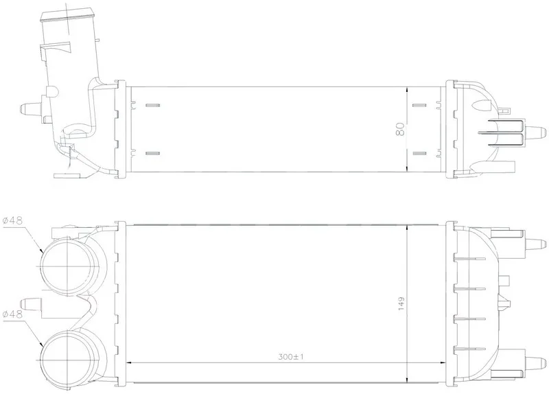 İntercooler Brazing İntercooler A / M 300X149X80 C5 1.6HDI 2008 508 1.6 HDI 2010 96437