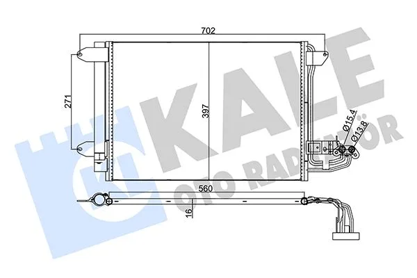 Klima Radyatörü A3-LEON - Toledo - Octavia - CADDY 3 - Golf 5 - 6 - Jetta 4 - Touran Al / Al 580X391X16