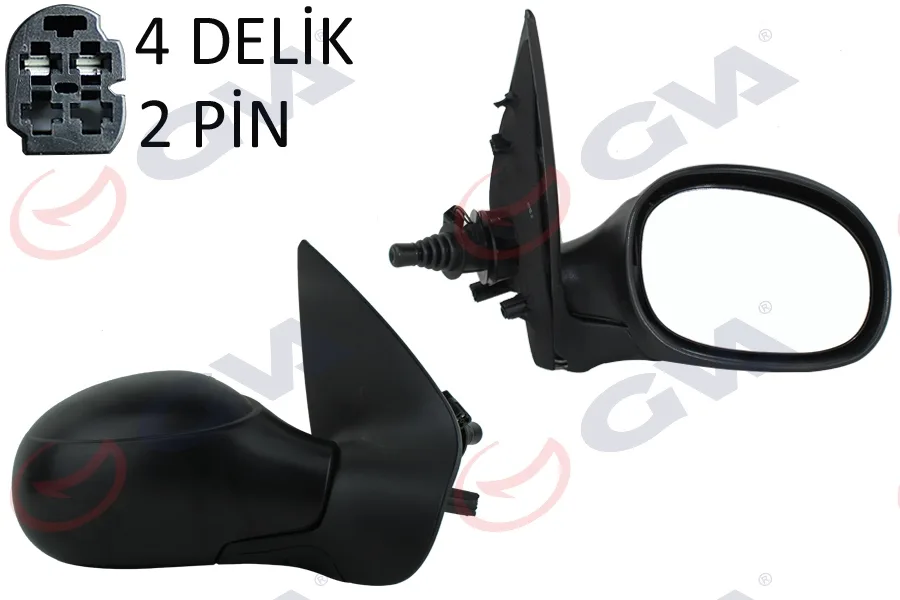 Diş Dikiz Aynası Sağ 206 1998 Mekanik Isıtmalı Sensörlü Konveks 2 Fiş VM-206HSR