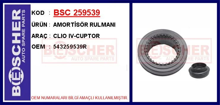 Amortisör Üst Rulmani Clio 3 2005-2012 Clio 4 2012 Modus 2004 Captur 2013 (2 Adet)