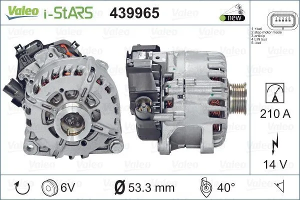 Alternatör 14V 180A P208 2015-2019 P308 2013-2021 P3008 2013-2019 P5008 2013-2019 EXPERT - Jumpy 2016 PARTNER - BERLINGO 2010 C4 2013 DS513>15 1.5-1.6 Bluehdi Stop - Start