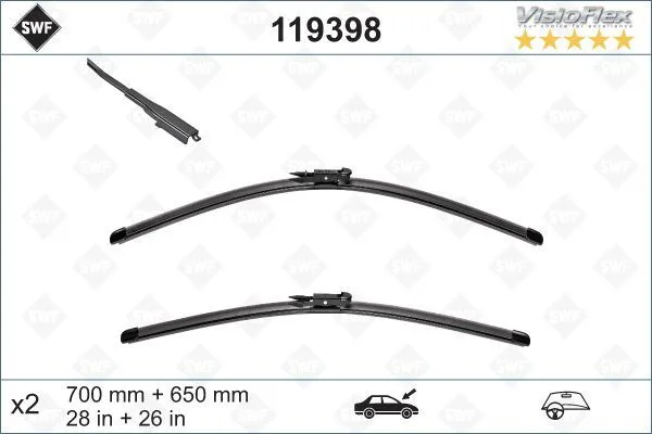 Silecek Supurgesı Takimi 700MM / 650MM Mercedes VITO W639 2003 Peugeot P307 2002-2012 SWF