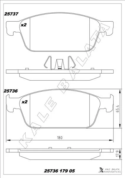 On Fren Balatası Focus 3 2014 C - Max 2006-2011 2010-2003 Kuga 2008 Connect TC7 2013 Mazda 3 2003 Mazda 5 2010 Volvo S40 2004 V40 2012 V50 2004 C30 2006 C70 2005