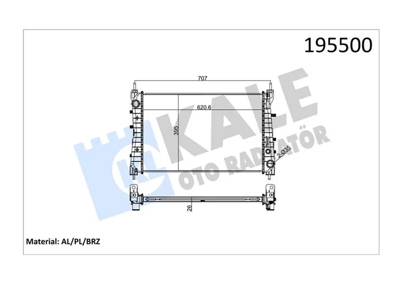 Radyatör Linea 1.3 JTD Ac Klimasız Mek 621X395X26 1 Sıra Alb Sistem
