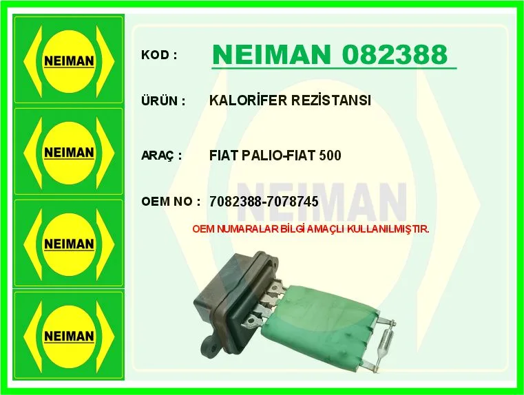 Kalorifer Rezistansı Fiat Palio - Fiat 500