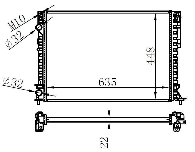 Radyatör Brazing Logan 1997-2001 Espace 3 1999-2002 1.6-1.8-2.0-1.9D Klimasız Mek 635X438X22