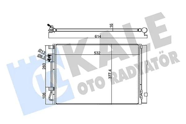Klima Kondenseri ACCENT Blue 1.4İ / KIA RIO 3 Al / Al 530X371X16