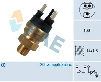 Hararet Musuru 93 C - 100 C 3 Lu Siyah. Radyator Fanı Mercedes W201 W124 S124 W463