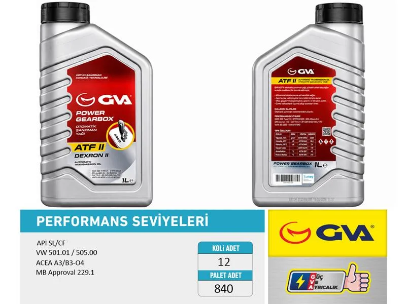 Otomatik Şanzıman Yağı Atf 2 1 LT Platınum Dexron 2 Kırmızı API SN / CF (12 Adet)
