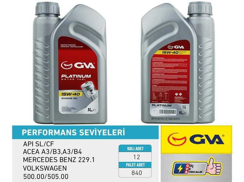 Motor Yağı 15W40 1 LT Platınum Mineral API SL / CF (12 Adet)