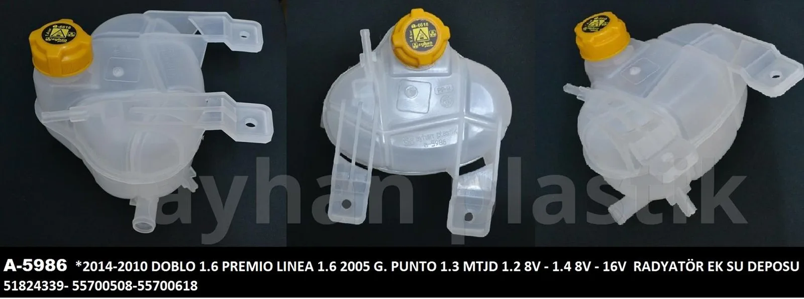 Genleşme Kavanozu Kapaklı Fiat Grande Punto 2005 Linea 2009 DOBLO 2009 1.3D Mjet 1.4 Radyatör Yedek Su Deposu