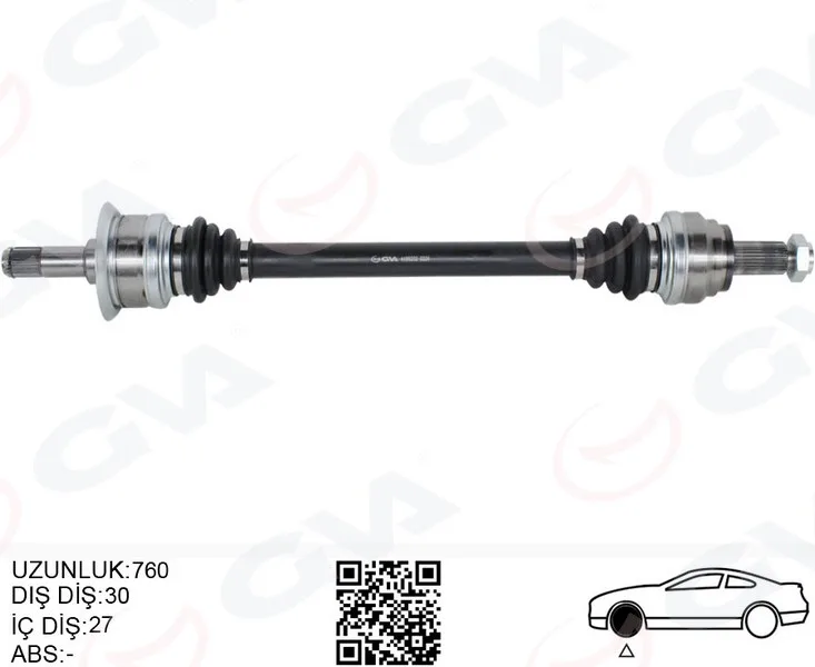Komple Aks Arka Sol BMW N20 F10 F12 F13 F06 760MM Diş 30 Diferansiyel Diş 27