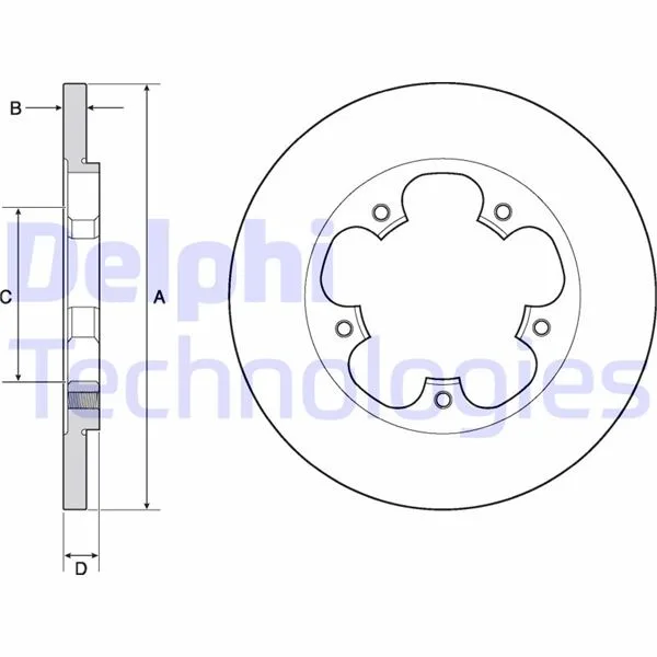 Arka Fren Diski TRANSIT V363 2014 Tek Teker A.Ceker Duz 308MM 5 Bijon