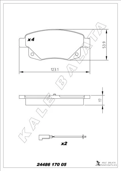 Fren Balatası Arka TRANSIT V347-V348 2006-2011 Fıslı