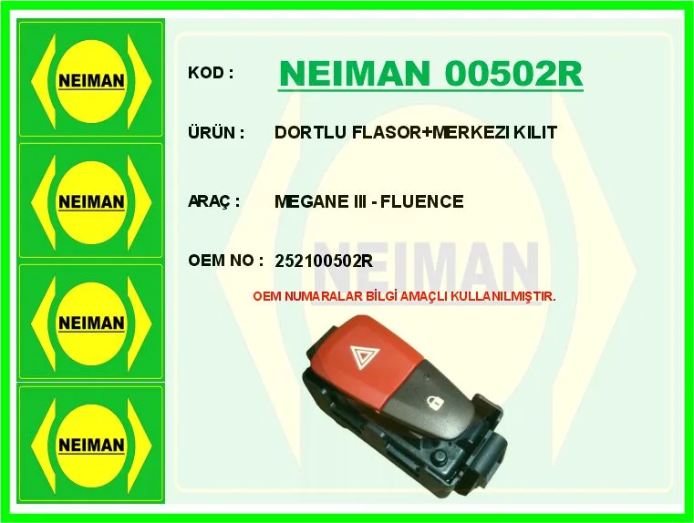 Dortlu Flasor Merkezi Kilit Megane 3 - Fluence