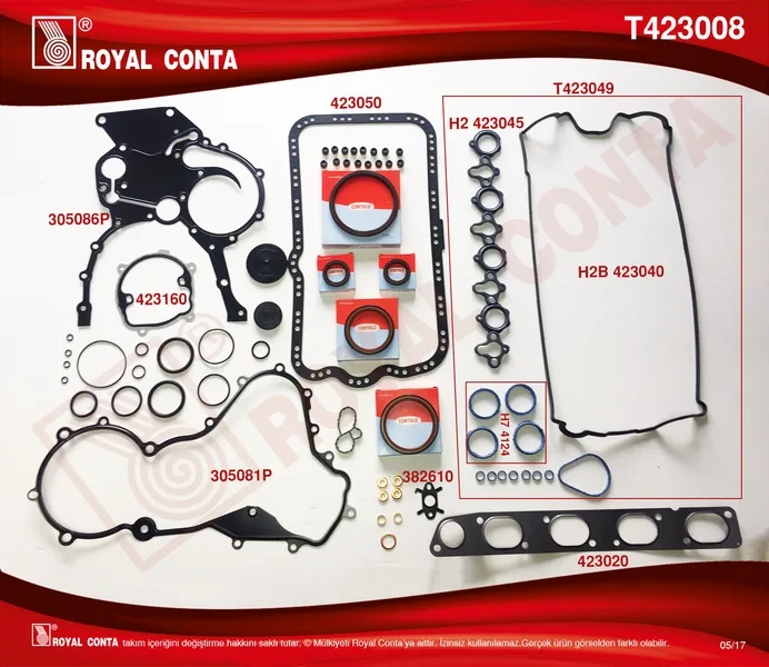 Takım Conta Corteco Keçeli Reınz Subp.Last SKC Siz MASTER 2.2-2.5 DCI G9T - G9U