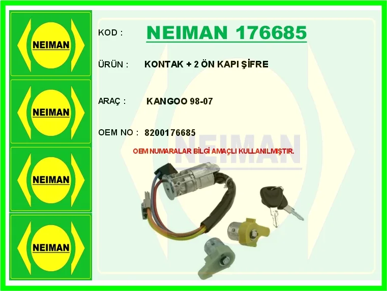 Kontak 2 Ön Kapi Şifre Kangoo 1998-2007