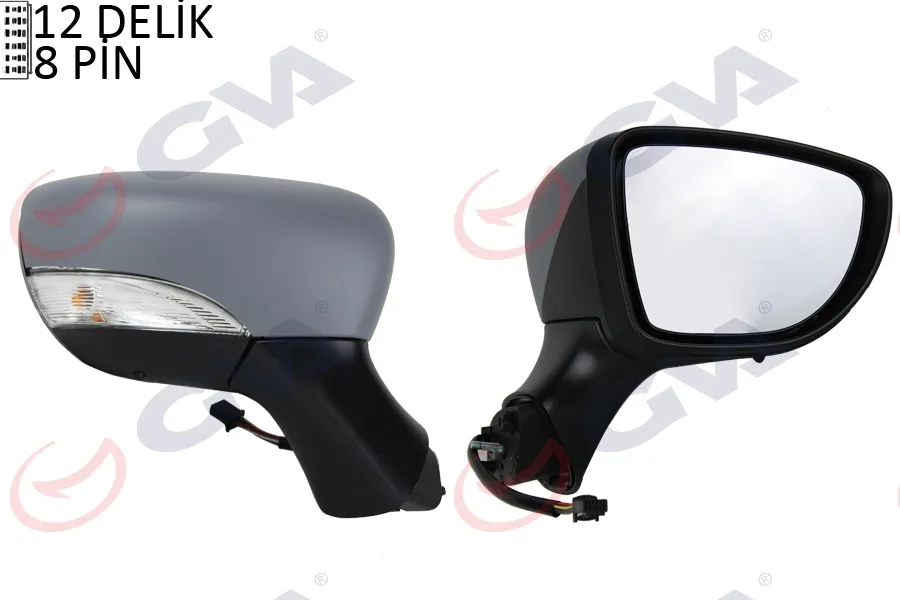 Dış Dikiz Aynası Sağ Clio 2012 Elektrikli Isıtmalı Astarlı Sinyalli Sensörlü Konveks VM-6126EHPSR