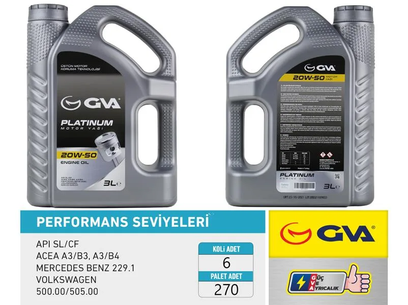 Motor Yağı 20W50 3 LT Platınum Mineral API SL / CF