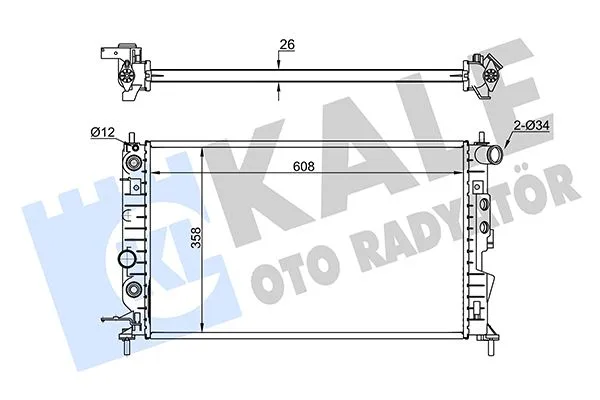 Su Radyatörü Opel Vectra B 1.6I 2.0I 1.6 1.8 2.0 2.2 16V 1995-2002 Otomatik Vites Ac Brazing 609X368X26 1300221-1300240-24402888-52464524-1300159-52479101-52484607-52464573-52479099-1300182-52488059
