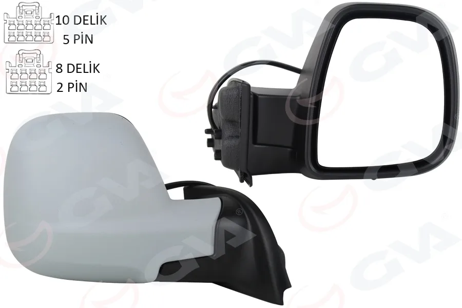 Diş Dikiz Aynası Sağ BERLINGO - Rifter 2019 COMBO - PROACE CITY 2019 Elektrikli Astarlı Rezistanslı Sensörlü