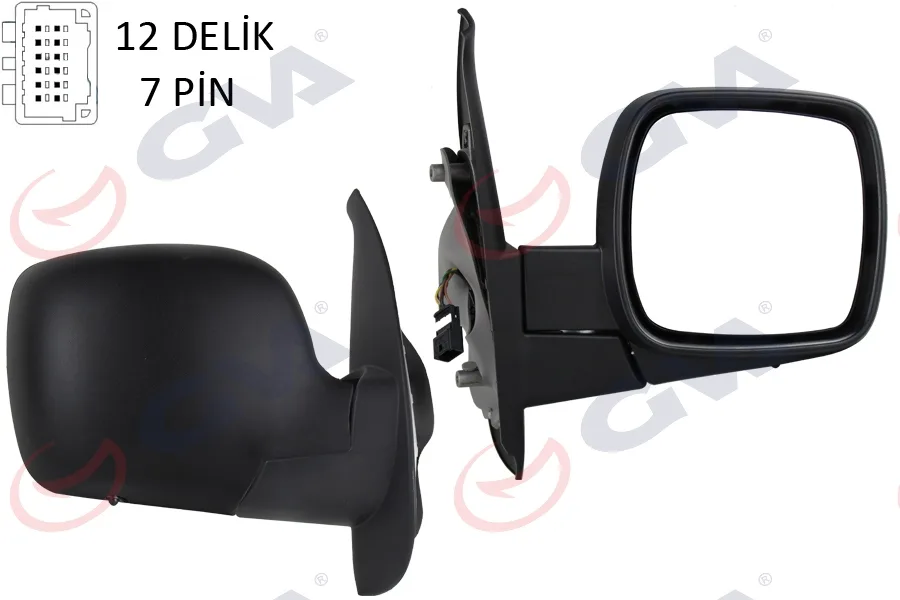 Diş Dikiz Aynası Sağ Kangoo 2008 Elektrikli Isıtmalı Sensörlü Konveks 7 Fiş VM-6131EHSR