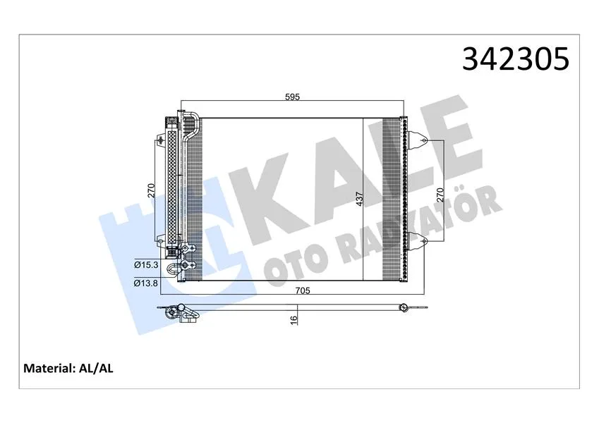 Klima Kondenseri Passat 2005 577X439X16 Al / BRZ